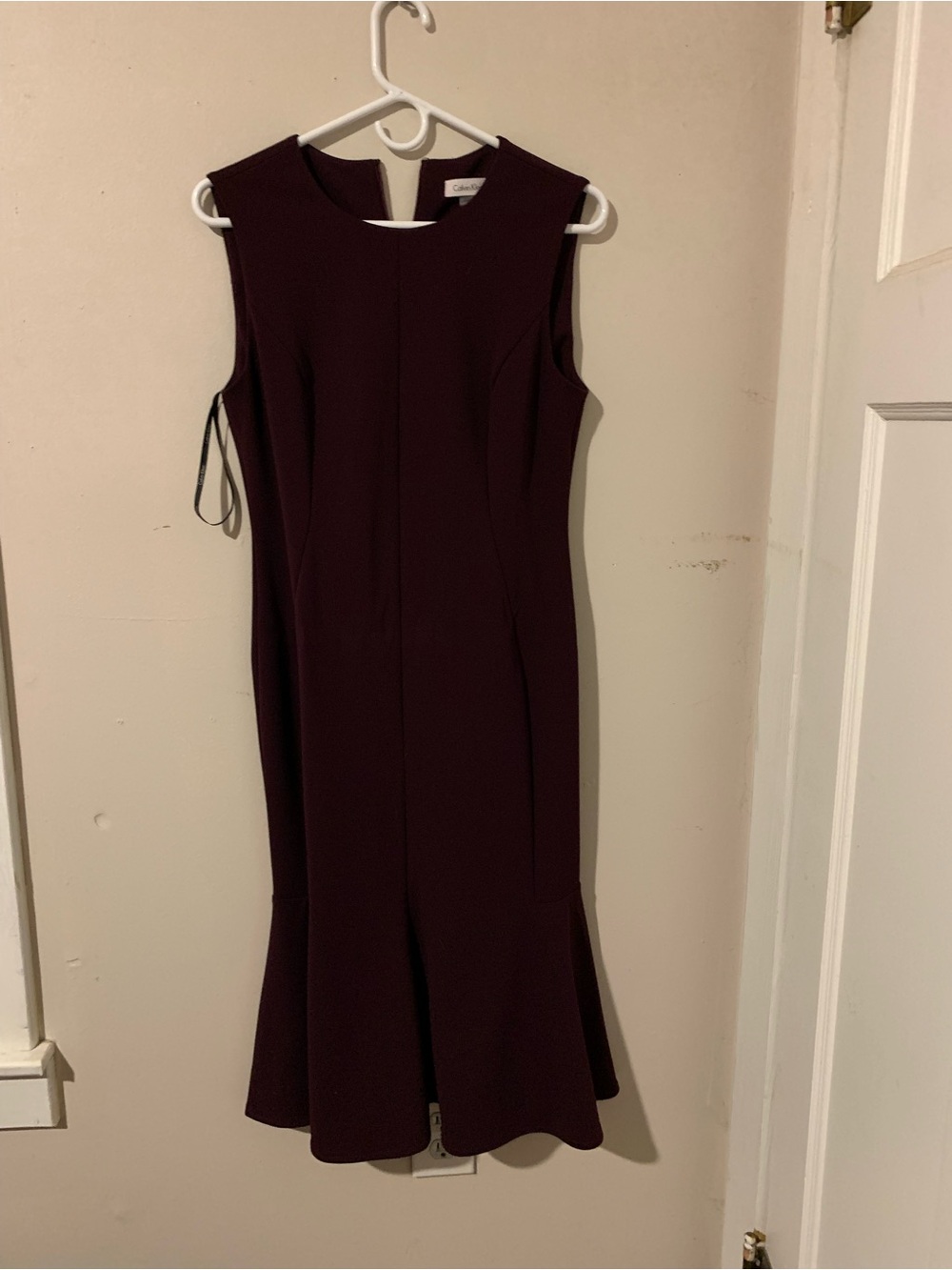 Calvin Klein Sleeveless Plum Midi Sheath Dress